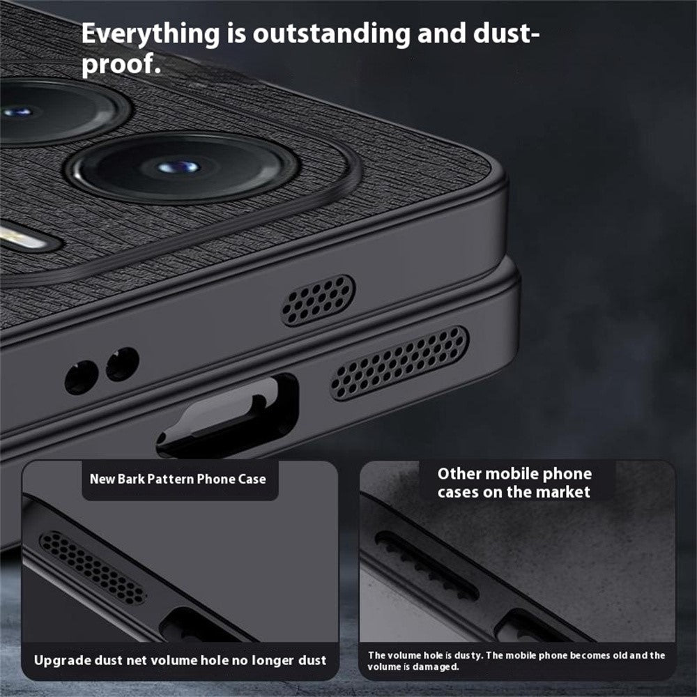 For Xiaomi Redmi Note 14 4G (163.25mm) Case Wood Texture PU Leather Coated PC TPU Phone Cover