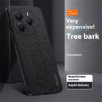 For Xiaomi Redmi Note 14 4G (163.25mm) Case Wood Texture PU Leather Coated PC TPU Phone Cover
