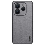 For Xiaomi Redmi Note 14 4G (163.25mm) Case Wood Texture PU Leather Coated PC TPU Phone Cover