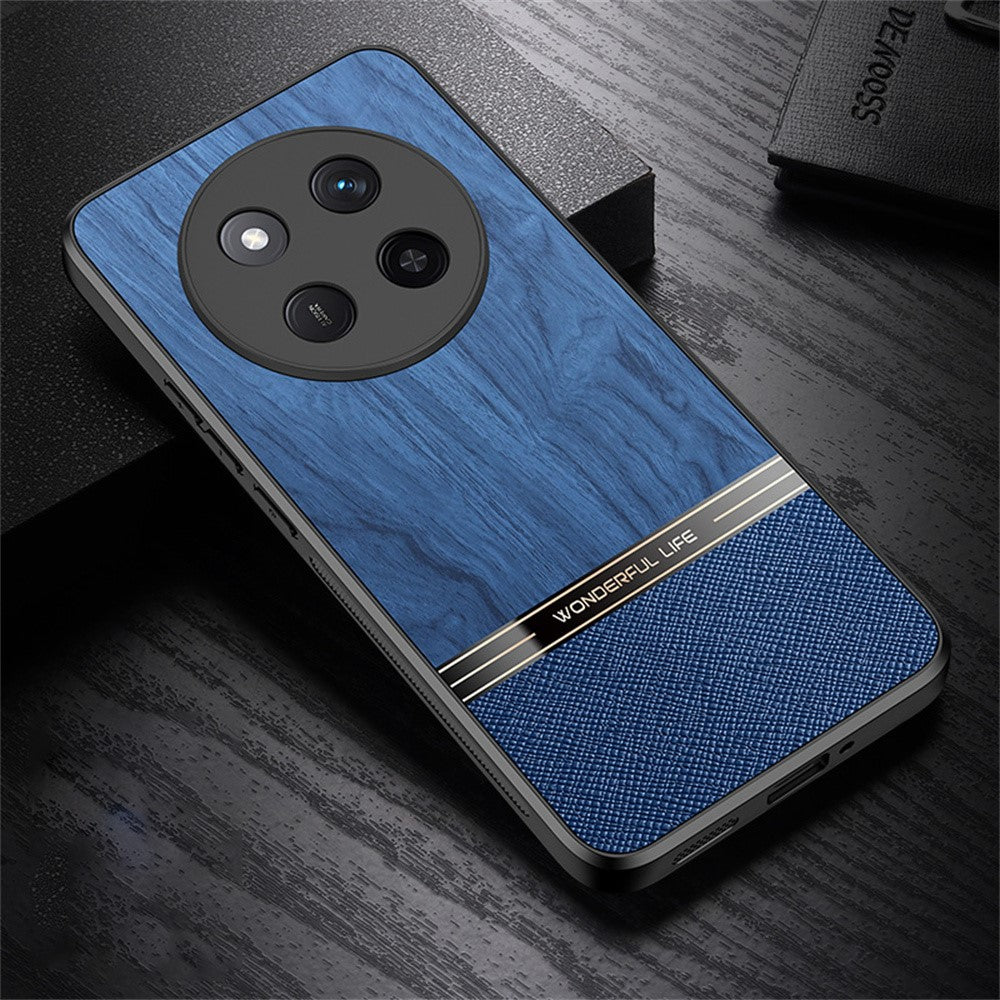 Protective Case for Honor X60 Pro 5G / X9c 5G / Magic7 Lite 5G Wood Texture Leather + TPU Phone Cover
