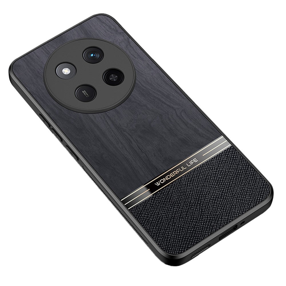 Protective Case for Honor X60 Pro 5G / X9c 5G / Magic7 Lite 5G Wood Texture Leather + TPU Phone Cover