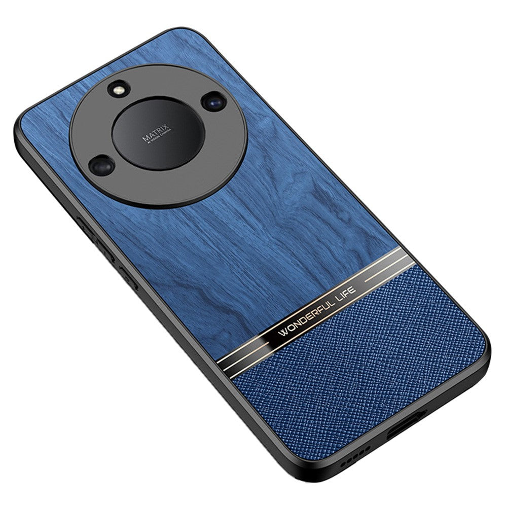 Protective Case for Honor X40 5G / X9a 5G Wood Texture Leather + TPU Phone Cover