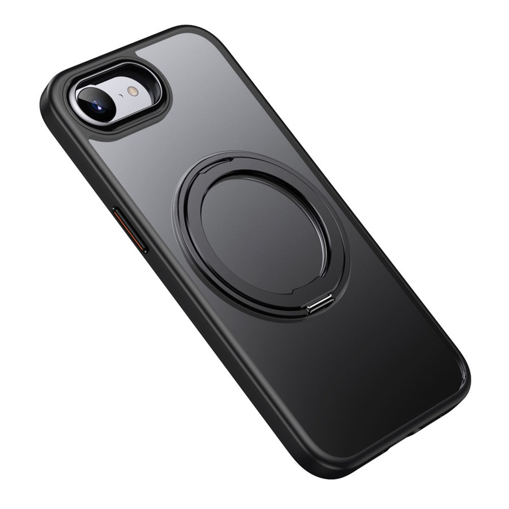 For iPhone 17th / 16th Case Rotating Kickstand PC + TPU Skin-Feel Phone Cover