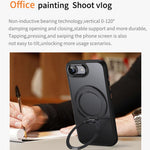 For iPhone 17th / 16th Case Rotating Kickstand PC + TPU Skin-Feel Phone Cover