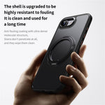 For iPhone 17th / 16th Case Rotating Kickstand PC + TPU Skin-Feel Phone Cover
