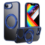 For iPhone 17th / 16th Case Rotating Kickstand PC + TPU Skin-Feel Phone Cover
