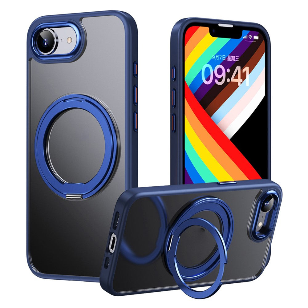 For iPhone 17th / 16th Case Rotating Kickstand PC + TPU Skin-Feel Phone Cover