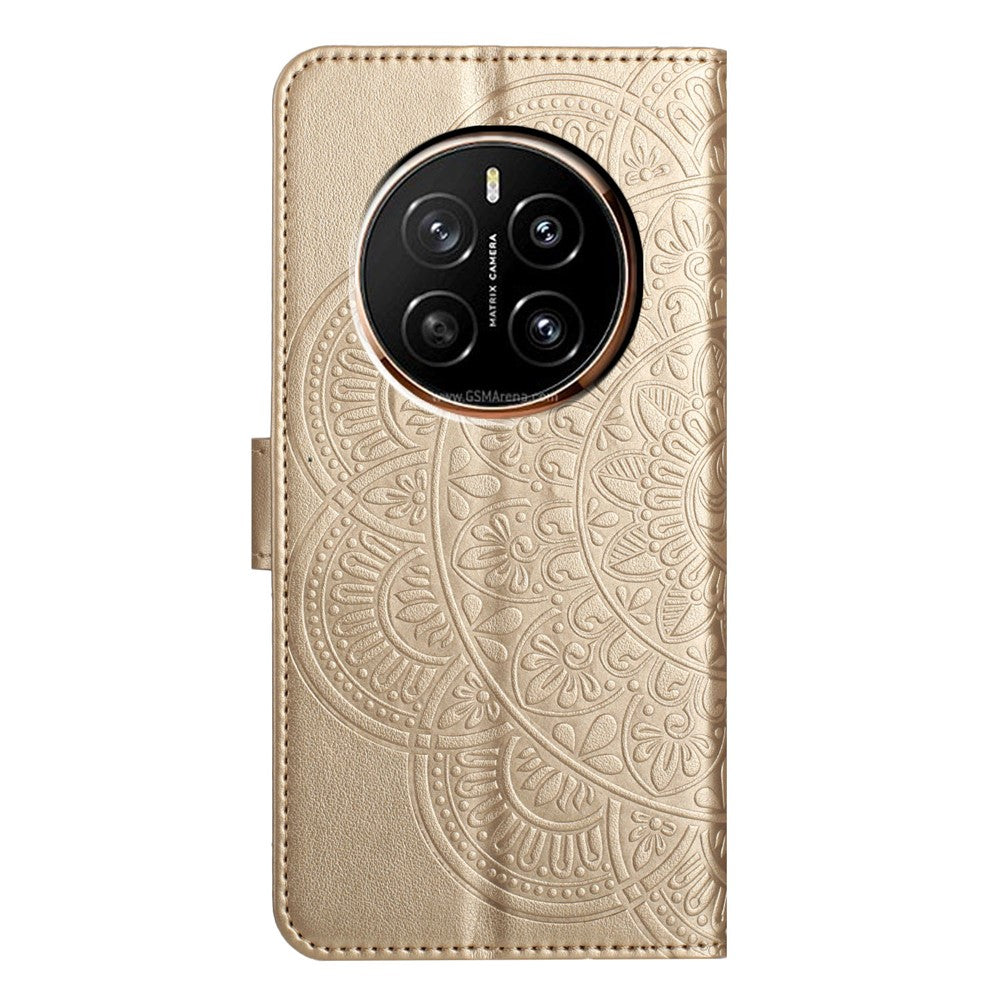 For Honor Magic7 Pro 5G Wallet Phone Case Butterfly Floral Imprint Leather Flip Cover with Strap