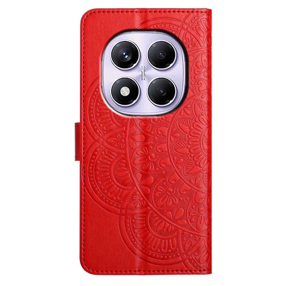 For Xiaomi Redmi Note 14 Pro 4G Wallet Phone Case Butterfly Floral Imprint Leather Flip Cover with Strap