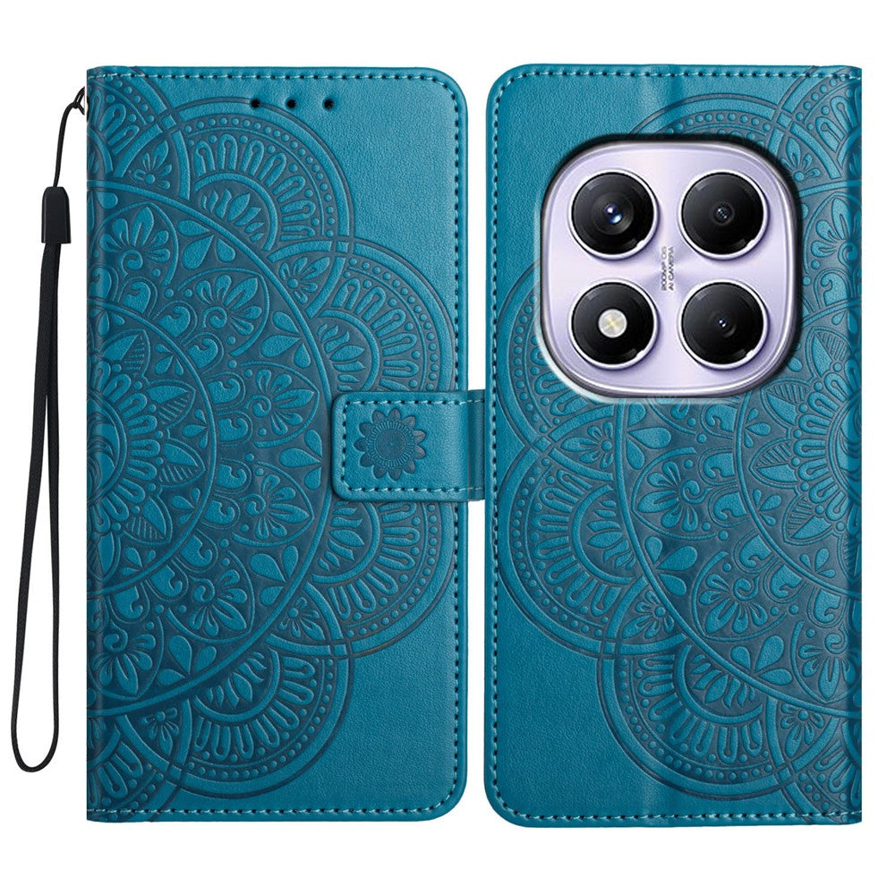For Xiaomi Redmi Note 14 Pro 4G Wallet Phone Case Butterfly Floral Imprint Leather Flip Cover with Strap