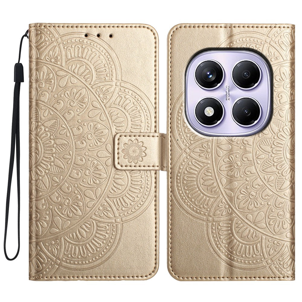 Xiaomi Redmi Note 14 Pro 4G Plånboksfodral Läderflikfodral med Fjärilsmönster och Rem