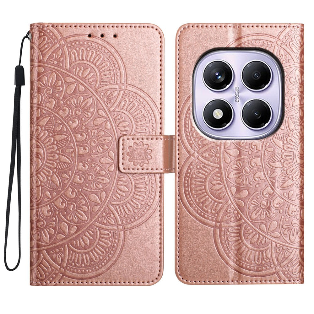 Xiaomi Redmi Note 14 Pro 4G Plånboksfodral Läderflikfodral med Fjärilsmönster och Rem