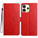 For Xiaomi Redmi Note 14 4G (163.25mm) Wallet Phone Case Butterfly Floral Imprint Leather Flip Cover with Strap