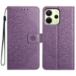 For Xiaomi Redmi Note 14 4G (163.25mm) Wallet Phone Case Butterfly Floral Imprint Leather Flip Cover with Strap