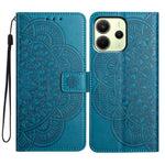 For Xiaomi Redmi Note 14 4G (163.25mm) Wallet Phone Case Butterfly Floral Imprint Leather Flip Cover with Strap