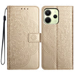 For Xiaomi Redmi Note 14 4G (163.25mm) Wallet Phone Case Butterfly Floral Imprint Leather Flip Cover with Strap
