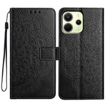 For Xiaomi Redmi Note 14 4G (163.25mm) Wallet Phone Case Butterfly Floral Imprint Leather Flip Cover with Strap