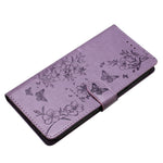 For Xiaomi Redmi Note 14 4G (163.25mm) Wallet Phone Case Butterfly Floral Imprint Leather Flip Cover with Strap