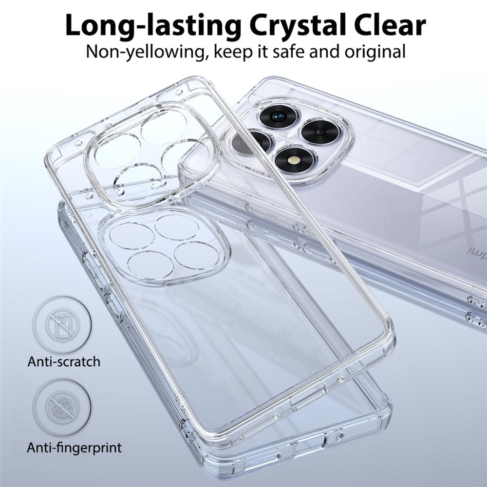 For Xiaomi Redmi Note 14 Pro 4G Clear Phone Case TPU+Acrylic Shockproof Phone Back Cover