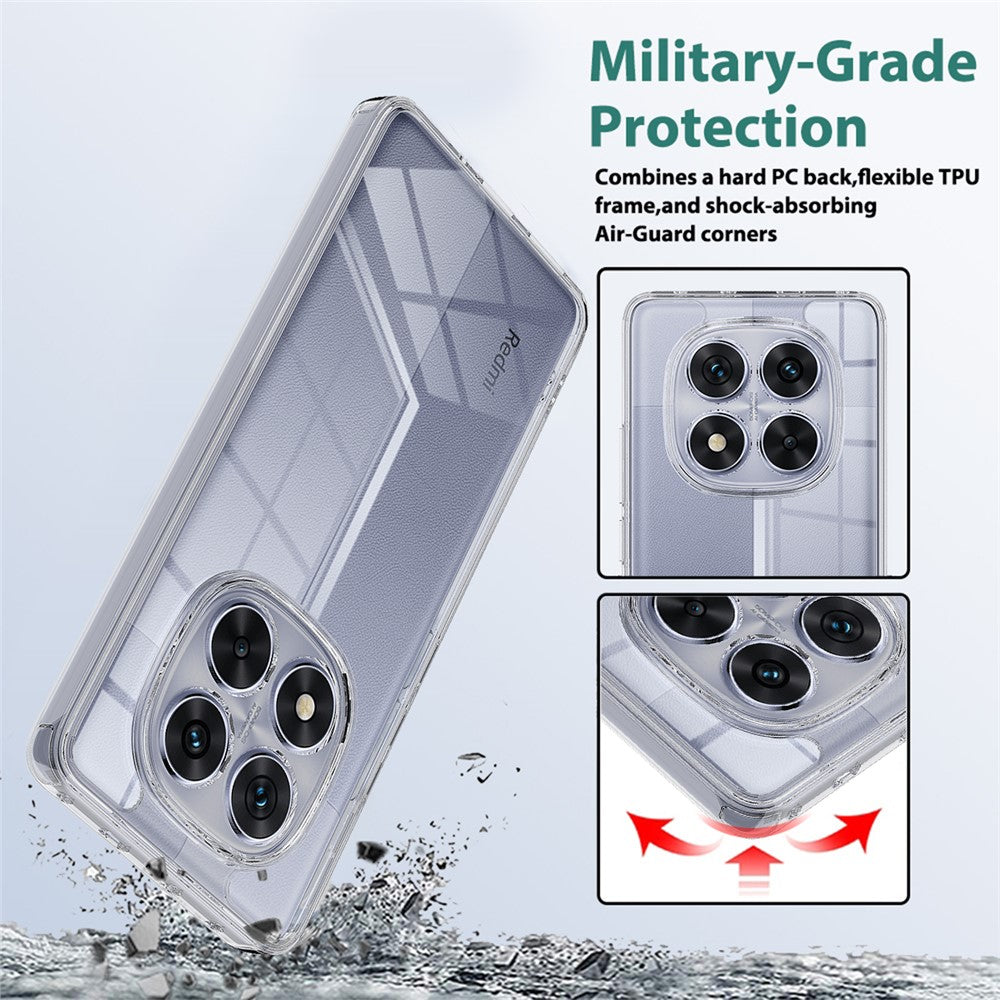 For Xiaomi Redmi Note 14 Pro 4G Clear Phone Case TPU+Acrylic Shockproof Phone Back Cover