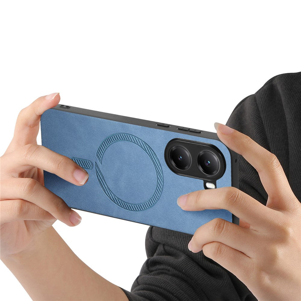 Xiaomi Poco X7 Pro 5G Läderbaksida Magnetiskt Mobilskal med Beröringsskydd