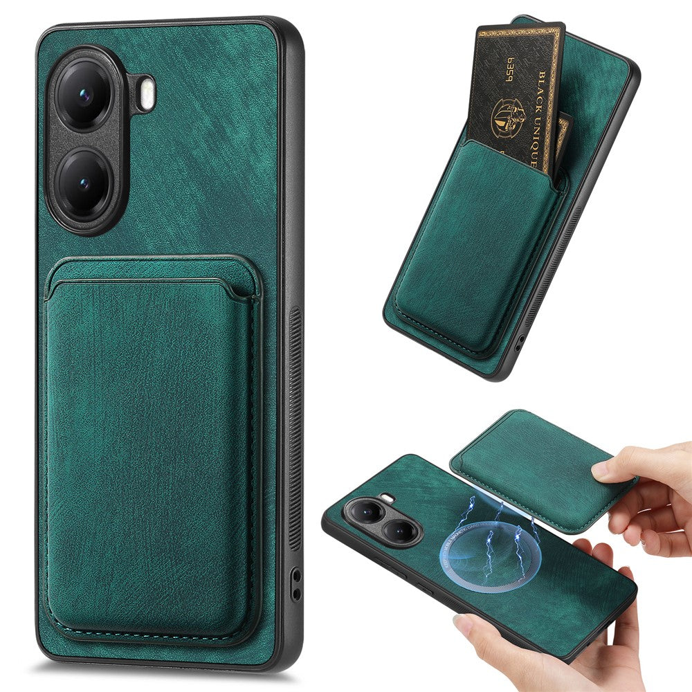 For Xiaomi Poco X7 Pro 5G Magnetic Case Leather Back Cover with Detachable Card Holder