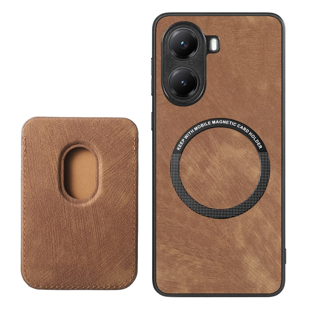 For Xiaomi Poco X7 Pro 5G Magnetic Case Leather Back Cover with Detachable Card Holder