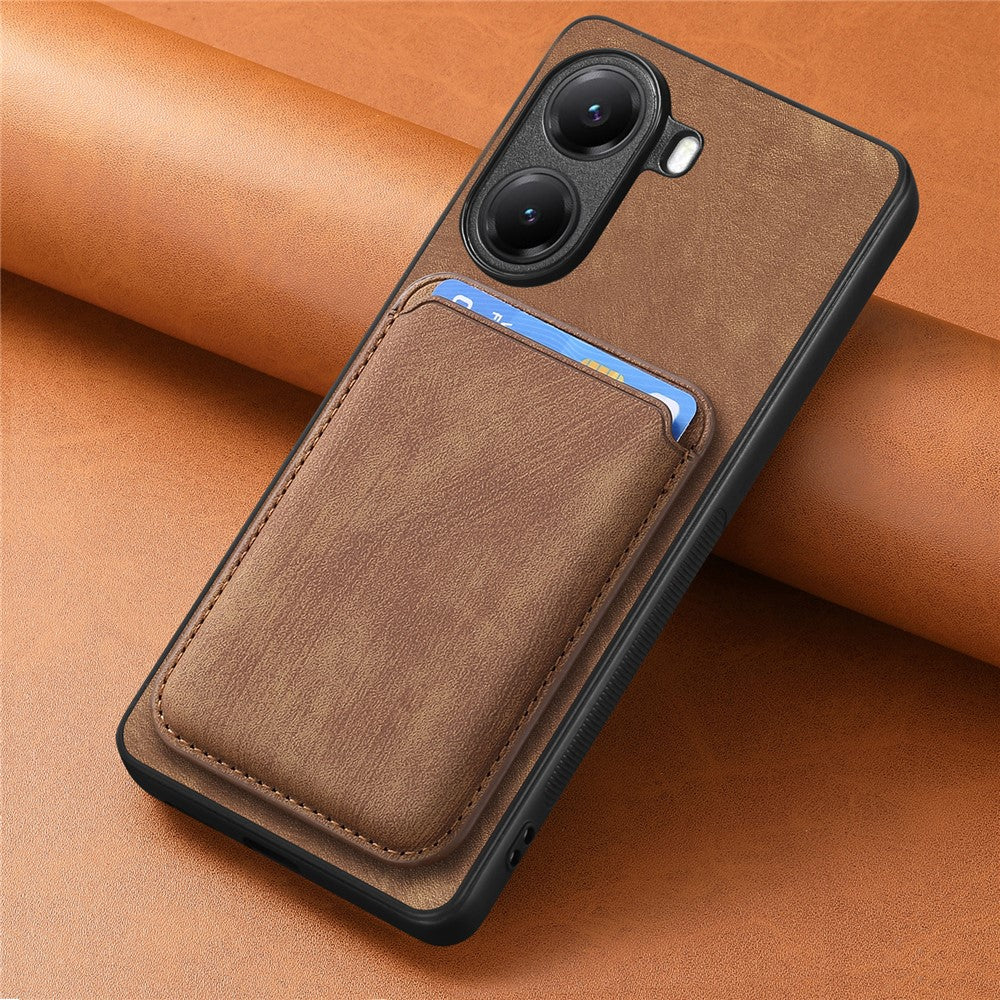 For Xiaomi Poco X7 Pro 5G Magnetic Case Leather Back Cover with Detachable Card Holder