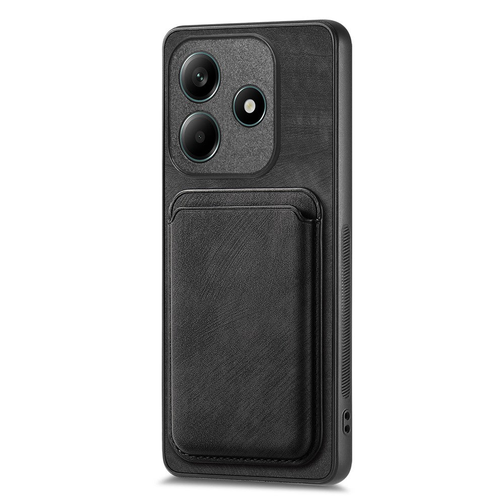 For Xiaomi Redmi Note 14 4G (163.25mm) Magnetic Case Leather Back Cover with Detachable Card Holder
