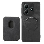 For Xiaomi Redmi Note 14 4G (163.25mm) Magnetic Case Leather Back Cover with Detachable Card Holder