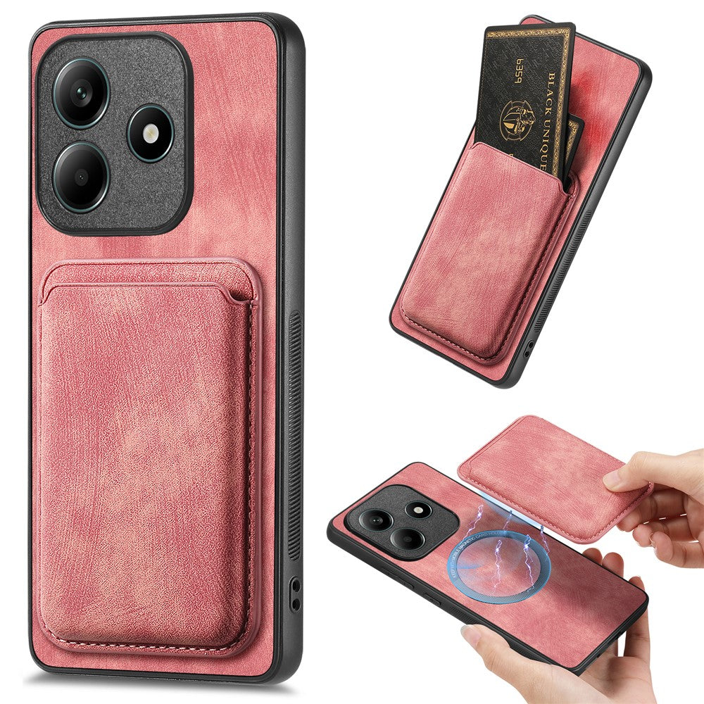 For Xiaomi Redmi Note 14 5G Magnetic Case Leather Back Cover with Detachable Card Holder