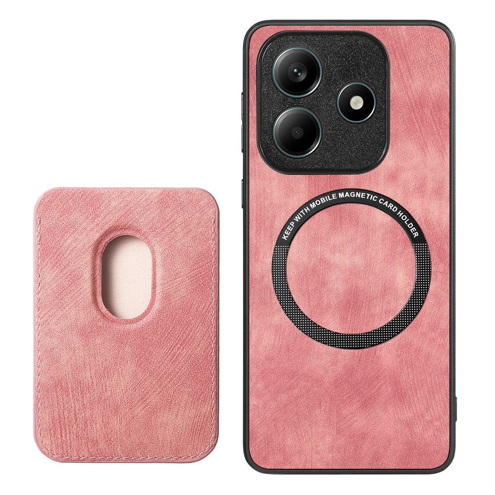 For Xiaomi Redmi Note 14 5G Magnetic Case Leather Back Cover with Detachable Card Holder