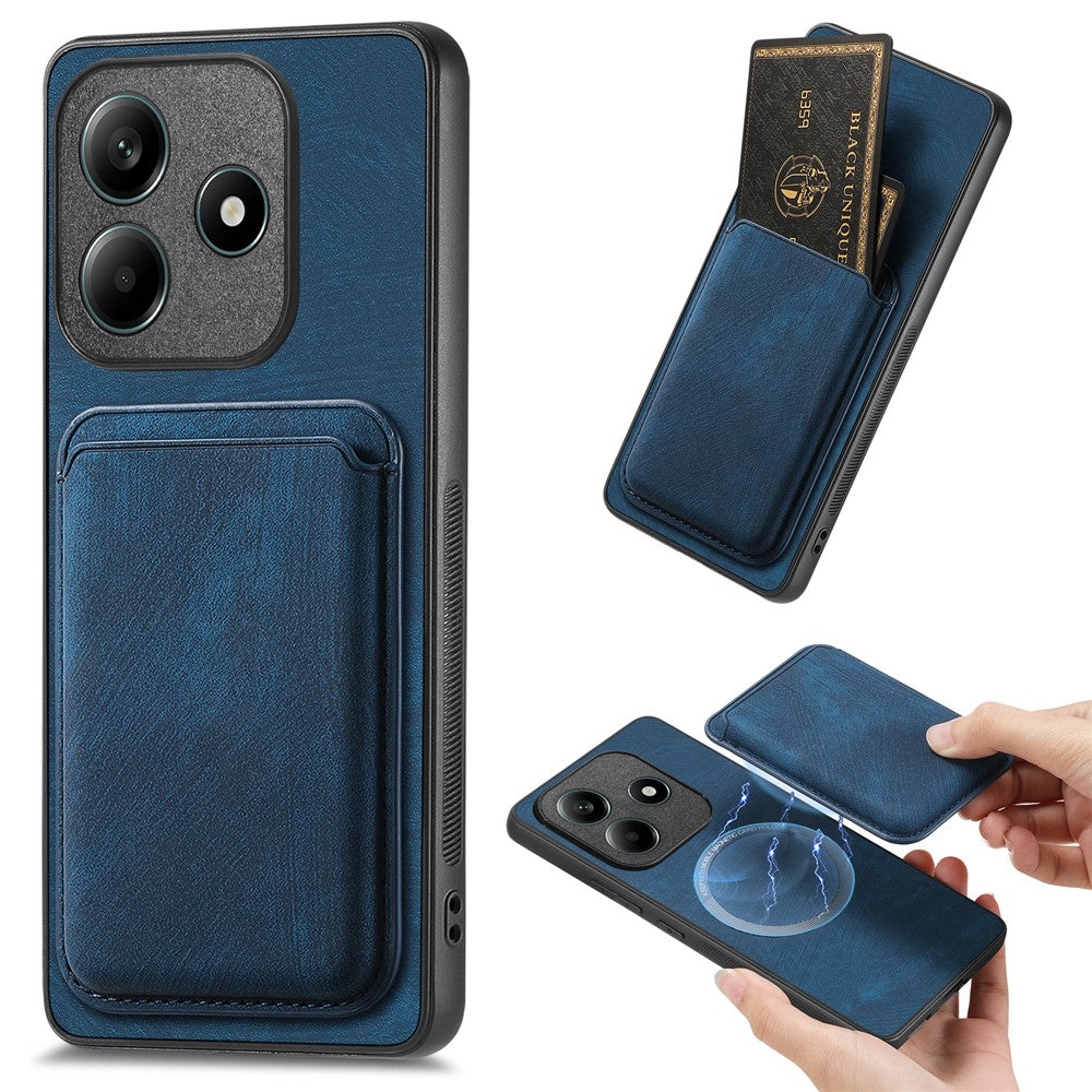 For Xiaomi Redmi Note 14 5G Magnetic Case Leather Back Cover with Detachable Card Holder