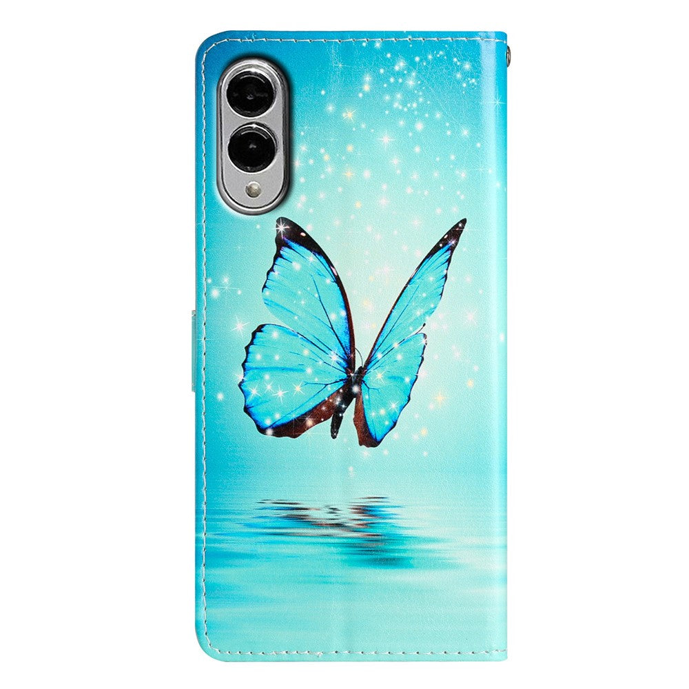 For Samsung Galaxy S25 Edge Wallet Case PU Leather Pattern Printing Stand Phone Cover with Strap