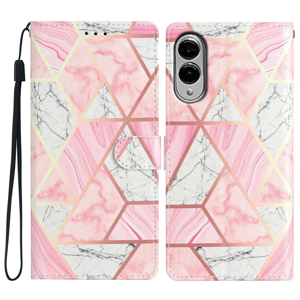 For Samsung Galaxy S25 Edge Wallet Case PU Leather Pattern Printing Stand Phone Cover with Strap
