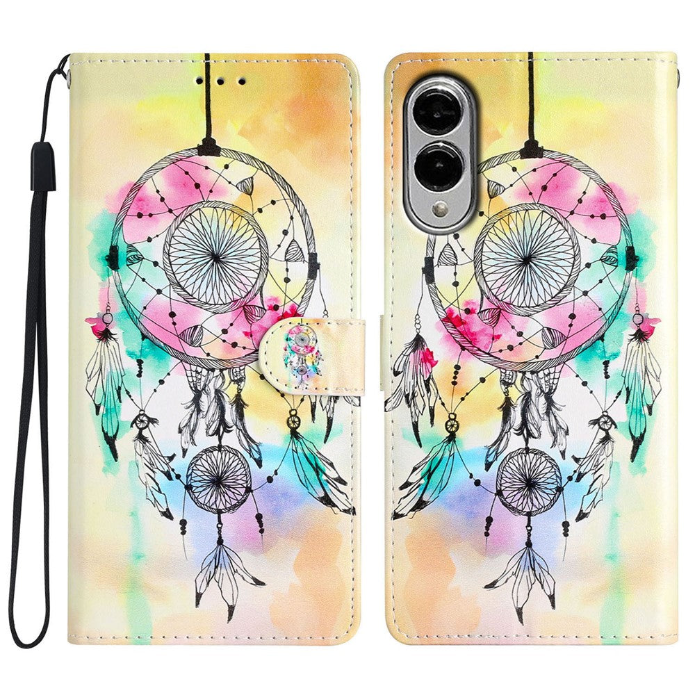 For Samsung Galaxy S25 Edge Wallet Case PU Leather Pattern Printing Stand Phone Cover with Strap