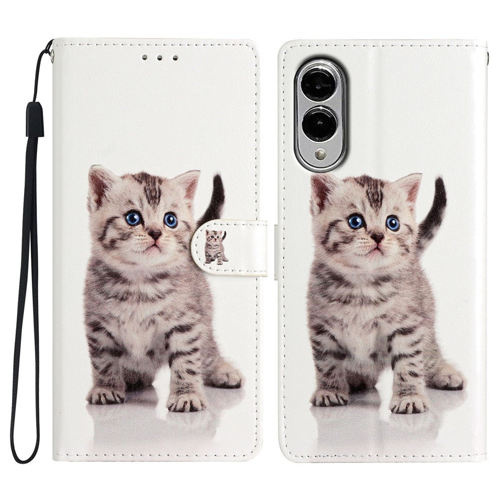 For Samsung Galaxy S25 Edge Wallet Case PU Leather Pattern Printing Stand Phone Cover with Strap