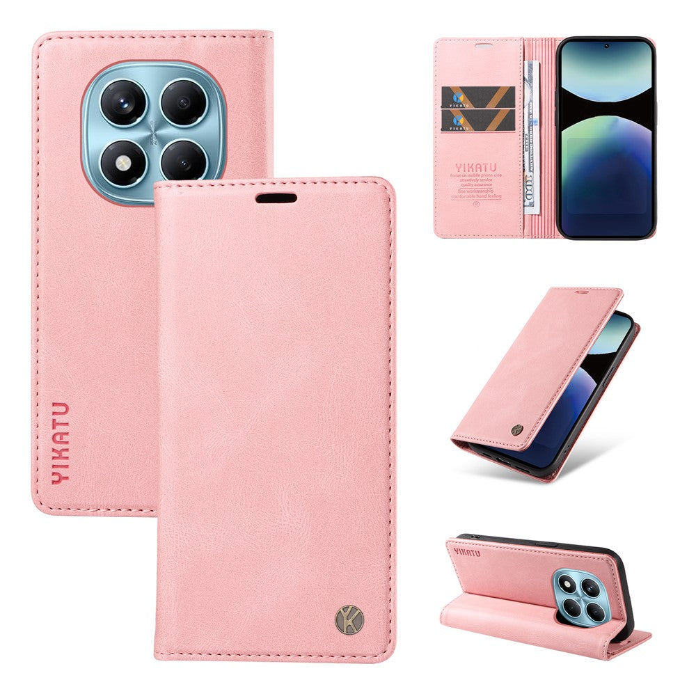 YIKATU Läderfodral för Xiaomi Redmi Note 14 Pro 4G YK-004 Plånboksfodral med beröringsfunktion