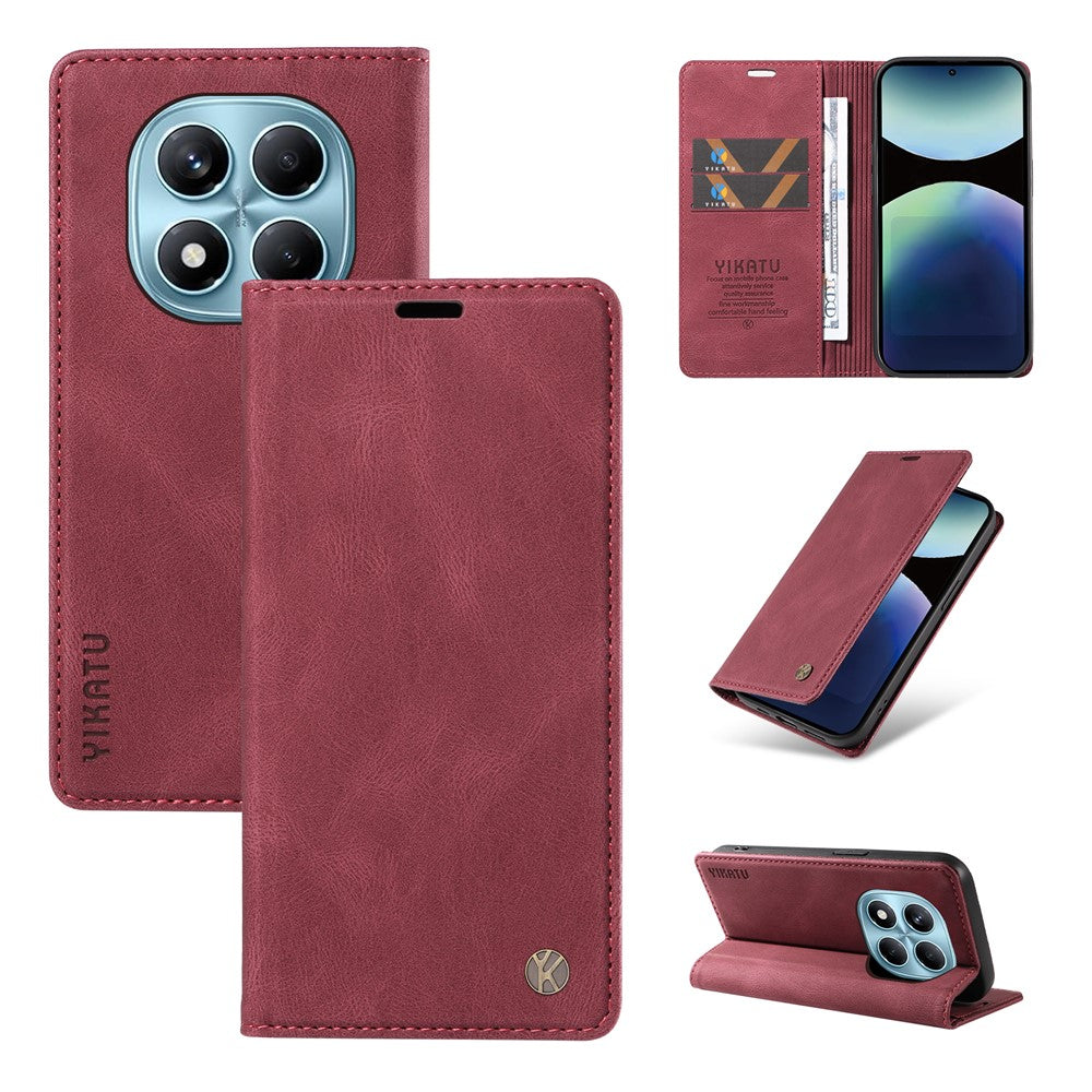 YIKATU Läderfodral för Xiaomi Redmi Note 14 Pro 4G YK-004 Plånboksfodral med beröringsfunktion