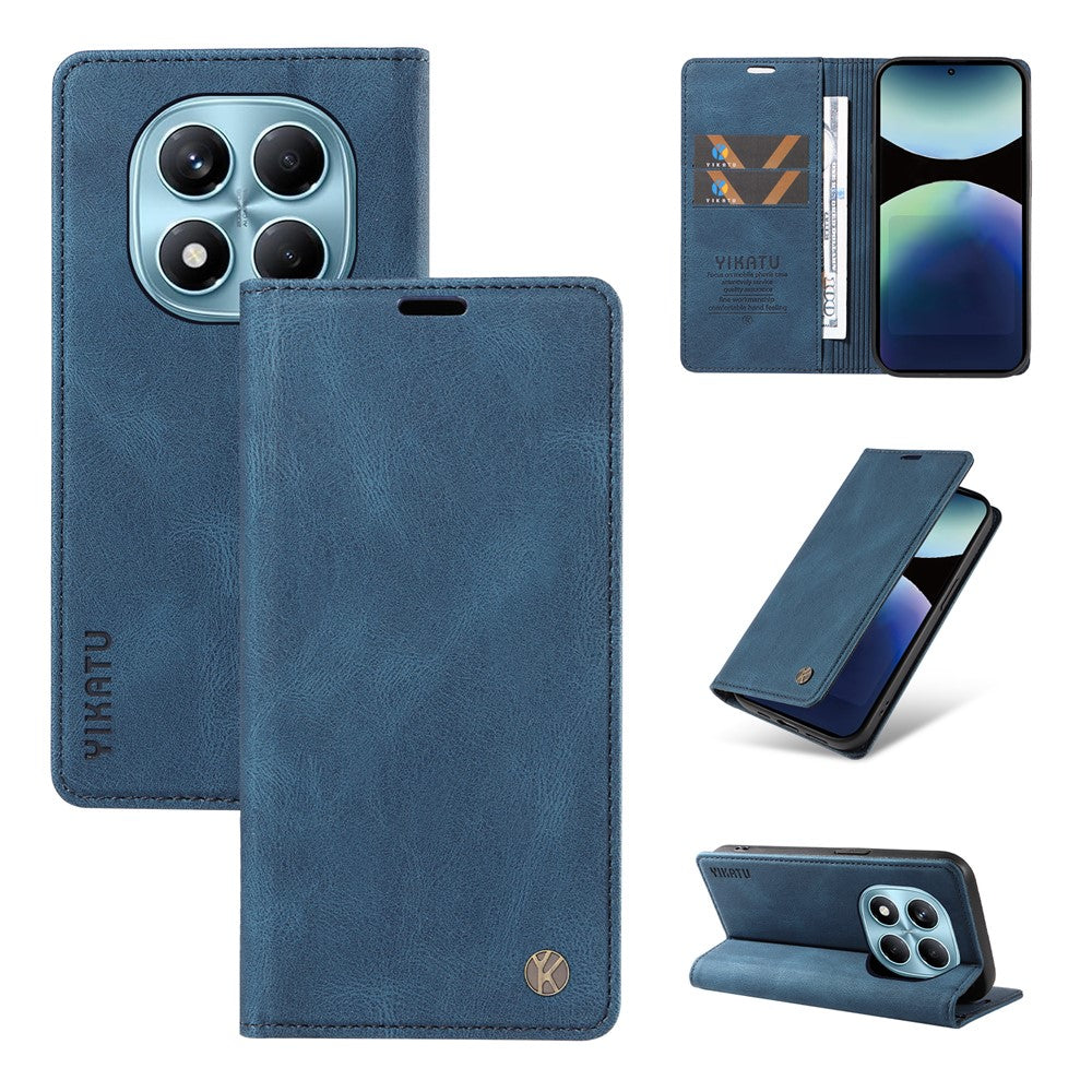 YIKATU For Xiaomi Redmi Note 14 Pro 4G Leather Cover  YK-004 Skin-Touch Wallet Phone Cases