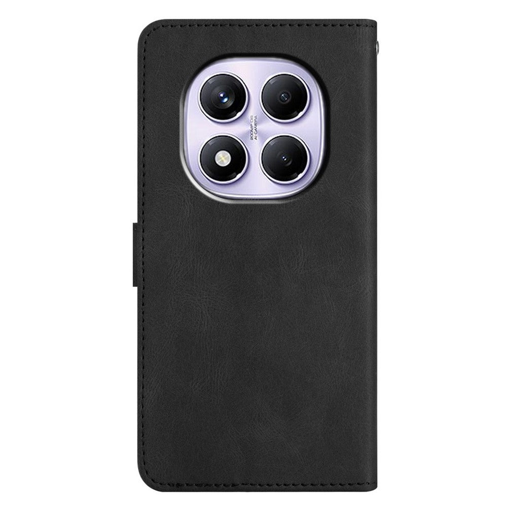 For Xiaomi Redmi Note 14 Pro 4G Wallet Case Line Imprinted Skin-Touch Leather Flip Phone Cover