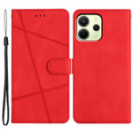 For Xiaomi Redmi Note 14 4G (163.25mm) Wallet Case Line Imprinted Skin-Touch Anti-Drop Leather Flip Phone Cover