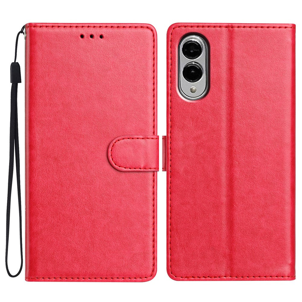 For Samsung Galaxy S25 Edge Leather Case Wallet Stand Phone Cover with Handy Strap