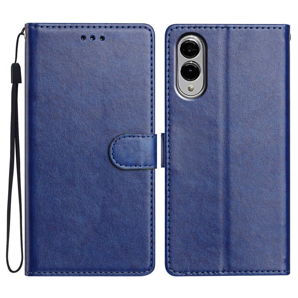 For Samsung Galaxy S25 Edge Leather Case Wallet Stand Phone Cover with Handy Strap