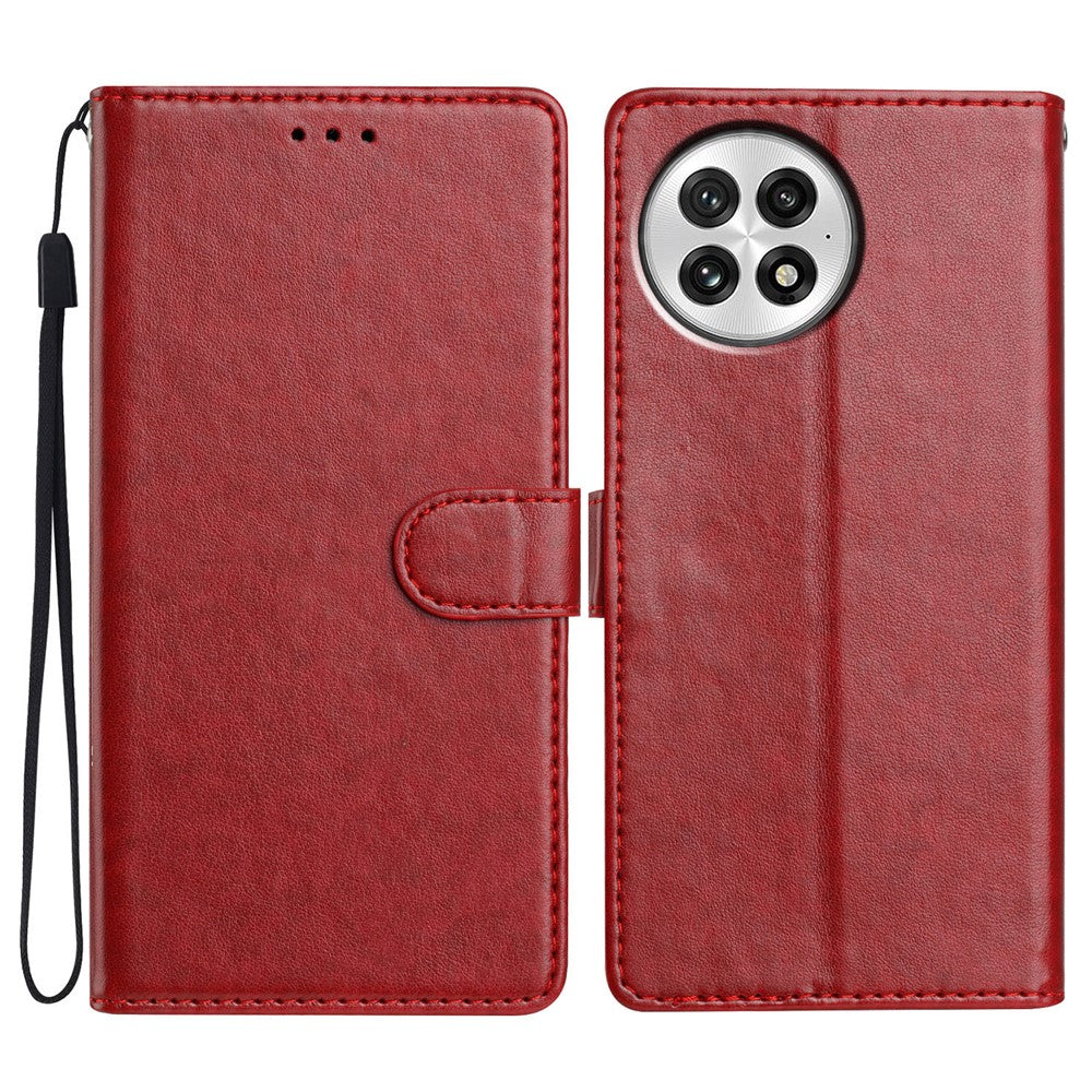 For OnePlus 13 Leather Case Wallet Stand Anti Drop Phone Cover with Handy Strap