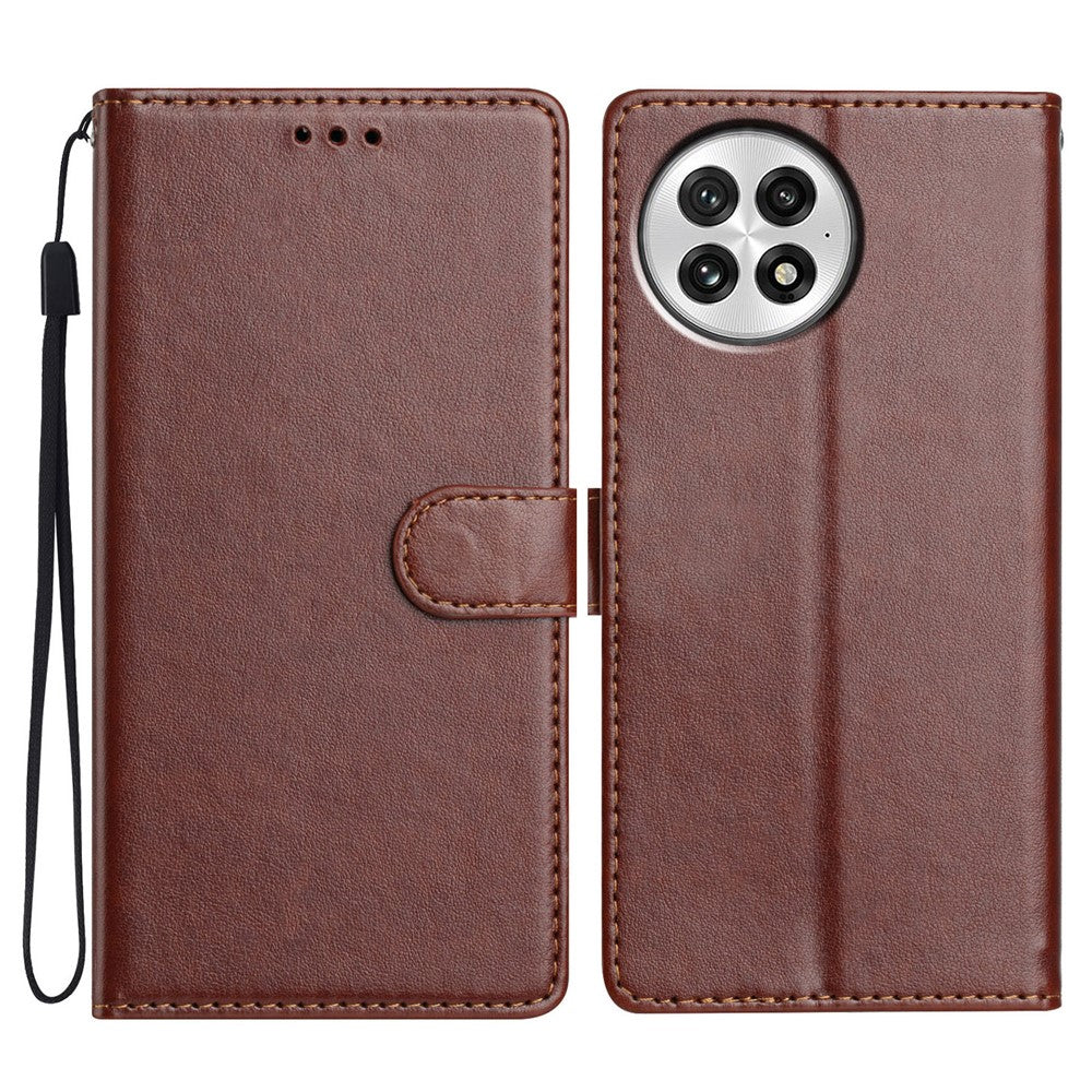 For OnePlus 13 Leather Case Wallet Stand Anti Drop Phone Cover with Handy Strap