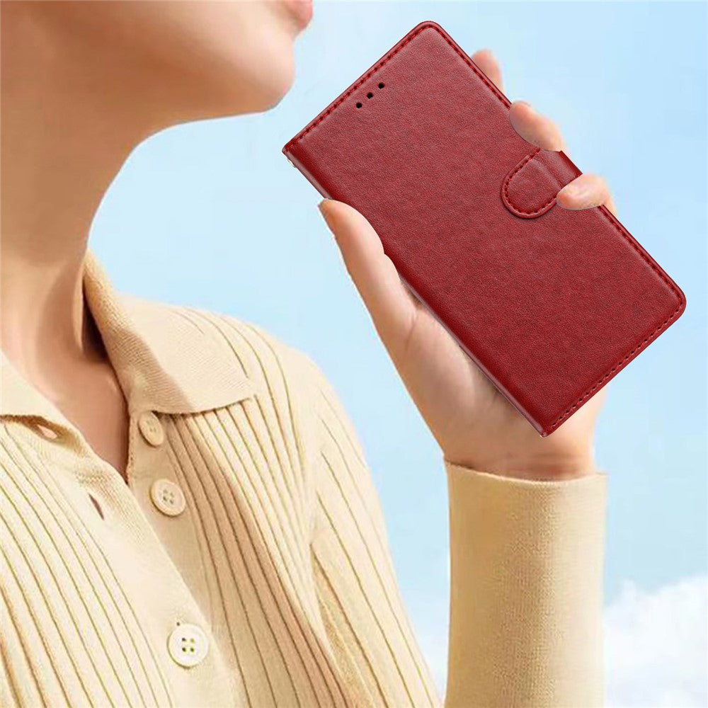 For Honor Magic7 5G Leather Case Wallet Stand Phone Cover with Handy Strap