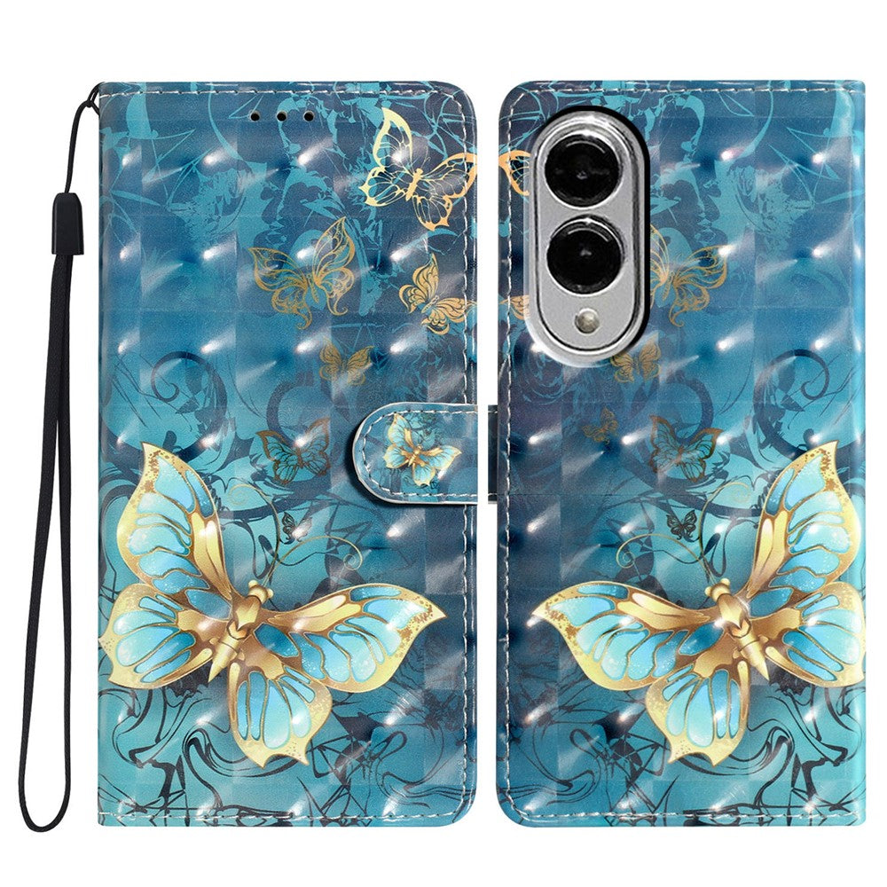 For Samsung Galaxy S25 Edge Case PU Leather Wallet Phone Cover 3D Pattern Printing
