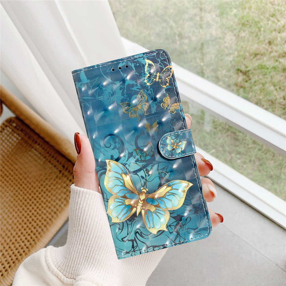 For Samsung Galaxy S25 Edge Case PU Leather Wallet Phone Cover 3D Pattern Printing