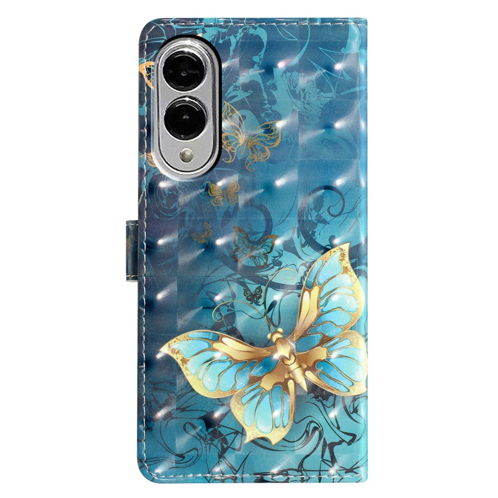 For Samsung Galaxy S25 Edge Case PU Leather Wallet Phone Cover 3D Pattern Printing